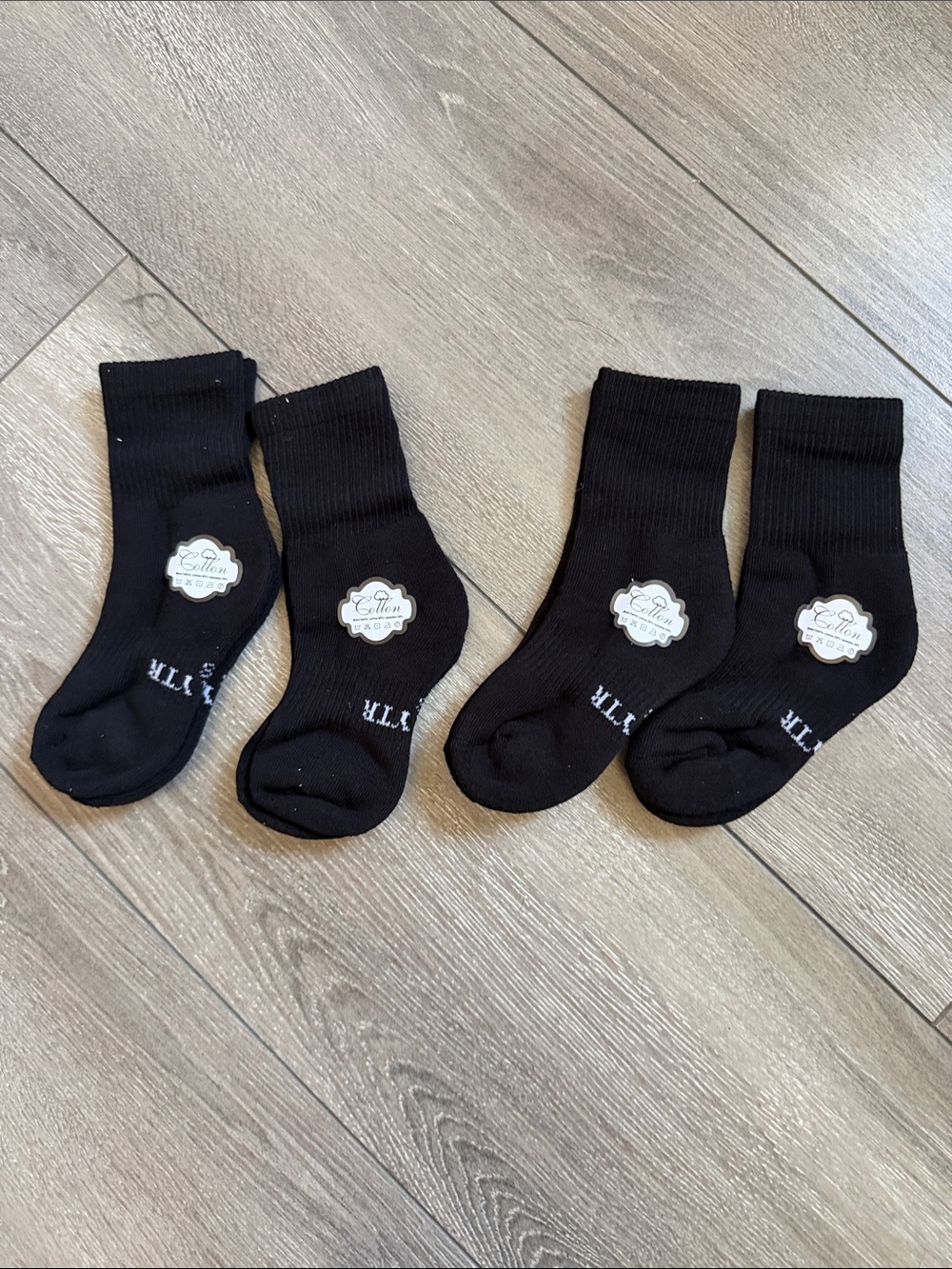 Kids Black Crew Socks - Pack of 4